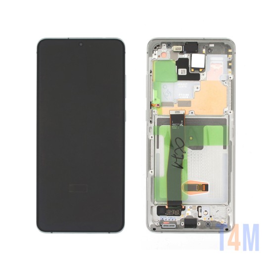 Touch+Display con Frame Samsung Galaxy S20 Ultra 2020/G988 6,9" Service Pack (GH82-26032C/26033C) Blanco